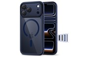 Mobil - Deksel og etui - Tech-Protect Magpeak Magsafe CC Case for iPhone 17 Pro - Clear and Navy Blue - 5906302333837