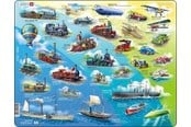 Puslespill - Larsen Puzzles Puzzle Historical Vehicles 1783-1939 - 54 pieces Maxi (36.5x28.5 cm) Gulv - HL7
