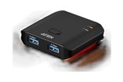USB-hub - ATEN Essentials US4322 - USB peripheral sharing switch - 2 ports USB-hub - USB 3.2 - 2 porter - Svart - US4322-AT