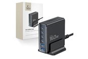 USB-hub - Tech-Protect DC160W-GAN 6-Port 160W AC Charger - Black USB-hub - USB 2.0 - 6 porter - Svart - 5906302335695