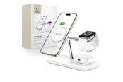 Mobil - Adaptere og ladere - Tech-Protect QI15W-A45 3-in-1 Wireless Charger with MagSafe for Apple Devices - White - 5906302375615