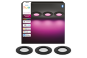 Smarthus - Philips Hue Slim innfelt spotlight 90 mm svart - 3-pakning - 929004291102