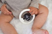 Babyleker - Akuku Baby rattle black/white BEAR - A0467