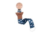 Babyutstyr - Akuku The soother band with clip SILVER STARS - A0584
