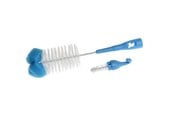Babyutstyr - Akuku Bottle cups and nipple brush with sponge BLUE - A0574