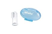 Babyutstyr - Akuku Silicone toothbrush and gums massager in case BLUE - A0263