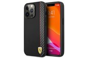 Mobil - Deksel og etui - Ferrari iPhone 13 Pro Max Cover Carbon Effect Metal Logo Vertical Stripe - Black - 3666339026585