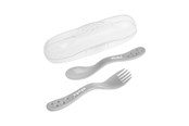Babyutstyr - Akuku Cutlery set in case grey - A0073