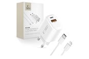 Mobil - Adaptere og ladere - Tech-Protect NCA45W-GAN 2-Port 45W AC Charger - White - 5906302336012
