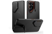 Mobil - Deksel og etui - Tech-Protect Kevlar Aura MagSafe Case for Samsung Galaxy S26 Ultra - Black and Orange - 5906302352425