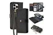 Mobil - Deksel og etui - Dux Ducis Lava Leather Case for iPhone 15 Pro - Black - 6971824163155