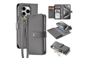 Mobil - Deksel og etui - Dux Ducis Lava Leather Case for iPhone 15 Pro - Grey - 6971824163162