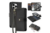 Mobil - Deksel og etui - Dux Ducis Lava Leather Case for iPhone 15 Pro Max - Black - 6971824163186