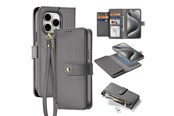 Mobil - Deksel og etui - Dux Ducis Lava Leather Case for iPhone 15 Pro Max - Grey - 6971824163193