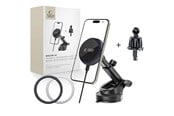 Mobil - Adaptere og ladere - Tech-Protect MM15W-V4 Magnetic MagSafe 15W Car Mount for Cockpit / Windshield / Air Vent - Black - 5906302361076