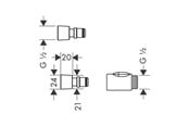 Dusj- og monteringstilbehør - Hansgrohe quick coupling set 1/2 3-dele - 28346000