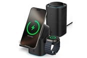 Mobil - Adaptere og ladere - Spigen Essential EF223MS 3-in-1 QI2 Wireless Charger - Black - ACH09542