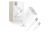 Mobil - Adaptere og ladere - Tech-Protect NC20W AC Charger with USB-C / Lighting Cable 100 cm - White - 5906302362899
