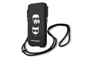 Mobil - Andre tilbehør - Karl Lagerfeld Saffiano Ikonik Karl&Choupette Head 6.7'' Bag - Black - 3666339018702
