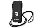Mobil - Andre tilbehør - Karl Lagerfeld Saffiano Ikonik Karl 6.7'' handbag - black - 3666339018726