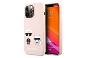 Mobil - Deksel og etui - Karl Lagerfeld Silicone Karl&Choupette Case for iPhone 13 Pro / iPhone 13 - Light Pink - 3666339027193