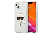 Mobil - Deksel og etui - Karl Lagerfeld Glitter Karl's Head case for iPhone 13 mini - silver - 3666339027452