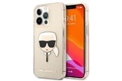 Mobil - Deksel og etui - Karl Lagerfeld Glitter Karl's Head Case for iPhone 13 Pro / iPhone 13 - Gold - 3666339027599