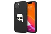 Mobil - Deksel og etui - Karl Lagerfeld Leather Ikonik Karl's Head Metal Case for iPhone 13 mini - Black - 3666339028497