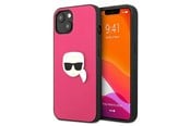 Mobil - Deksel og etui - Karl Lagerfeld Leather Ikonik Karl's Head Metal Case for iPhone 13 mini - Pink - 3666339028572