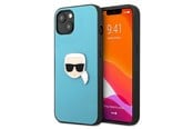 Mobil - Deksel og etui - Karl Lagerfeld Leather Ikonik Karl's Head Metal Case for iPhone 13 mini - Blue - 3666339028619