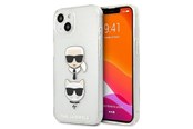 Mobil - Deksel og etui - Karl Lagerfeld Glitter Karl's & Choupette Head case for iPhone 13 mini - silver - 3666339028732