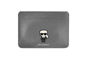 Veske/Hylster/Sekk til bærbar PC - Karl Lagerfeld Saffiano Ikonik Karl case for a 13-14" laptop - silver - 3666339040246