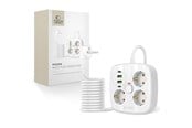 Mobil - Adaptere og ladere - Tech-Protect PCS3X4 Power Strip 3 AC Outlets 2xUSB-A 2xUSB-C 200 cm - White - 5906302363421