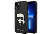 Mobil - Deksel og etui - Karl Lagerfeld Saffiano Karl's Head Patch Case for iPhone 14 Plus - Black - 3666339077044