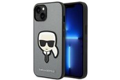 Mobil - Deksel og etui - Karl Lagerfeld Saffiano Karl's Head Patch case for iPhone 14 - silver - 3666339077075