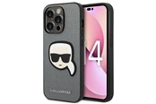 Mobil - Deksel og etui - Karl Lagerfeld Saffiano Karl's Head Patch case for iPhone 14 Pro Max - silver - 3666339077105