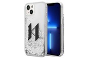 Mobil - Deksel og etui - Karl Lagerfeld Liquid Glitter Big KL case for iPhone 14 - silver - 3666339085681