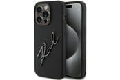 Mobil - Deksel og etui - Karl Lagerfeld Silicone Karl Script case for iPhone 15 Pro - black - 3666339168179