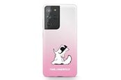 Mobil - Deksel og etui - Karl Lagerfeld Choupette Fun Case for Samsung Galaxy S21 Ultra - Pink - 3700740496985