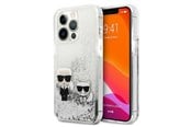 Mobil - Deksel og etui - Karl Lagerfeld Liquid Glitter Karl&Choupette case for iPhone 13 Pro / 13 6.1" - silver - 3666339027353