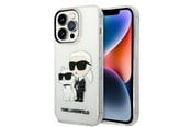 Mobil - Deksel og etui - Karl Lagerfeld Glitter Karl&Choupette case for iPhone 14 Pro - transparent - 3666339087265