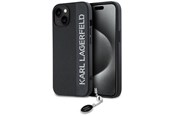 Mobil - Deksel og etui - Karl Lagerfeld Saffiano Rhinestones & Charm case for iPhone 15 / 14 / 13 - black - 3666339257965