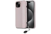 Mobil - Deksel og etui - Karl Lagerfeld Saffiano Rhinestones & Charm case for iPhone 15 / 14 / 13 - pink - 3666339258108
