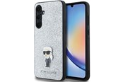 Mobil - Deksel og etui - Karl Lagerfeld Fixed Glitter Ikonik Logo Metal Pin case for Samsung Galaxy A35 - silver - 3666339259501