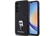 Mobil - Deksel og etui - Karl Lagerfeld Fixed Glitter Ikonik Logo Metal Pin case for Samsung Galaxy A35 - black - 3666339259488