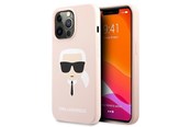 Mobil - Deksel og etui - Karl Lagerfeld Silicone Karl`s Head Case for iPhone 13 Pro / 13 6.1" - Light Pink - 3666339027759