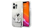 Mobil - Deksel og etui - Karl Lagerfeld Liquid Glitter Choupette Fun case for iPhone 13 Pro Max 6.7" - silver - 3666339029005