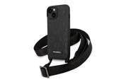 Mobil - Deksel og etui - Karl Lagerfeld Monogram Plaque Logo Strap Case for iPhone 14 / 15 / 13 6.1" - Black - 3666339093235