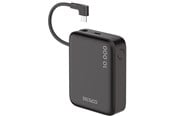 Nødlader - Deltaco PB-CC101 Powerbank | Built-in fabric USB-C cable 20W + 1x USB-C Port | Black - 10000 mAh - PB-CC101