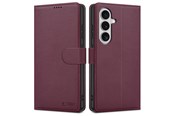 Mobil - Deksel og etui - Tech-Protect Wallet Case for Samsung Galaxy S26 - Burgundy - 5906302390366
